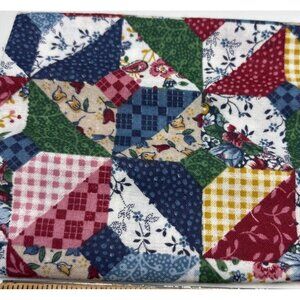 Patchwork Fat Quarter Cotton Fabric 18x22 Multicolor Floral Gingham